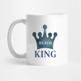 Beach King Word Art and Blue Crown Mug